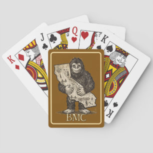 Bigfoot Love Playing Cards Monogram
