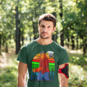 Bigfoot Lumberjack With Axe Sasquatch Plaid  T-Shirt