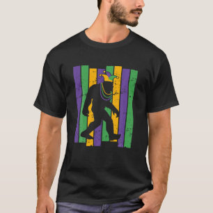 Bigfoot Mardi Gras Sasquatch Funny Men Boys Kids T-Shirt