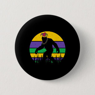 Bigfoot Mardi Gras Sasquatch Funny Men Kids Gift T 6 Cm Round Badge