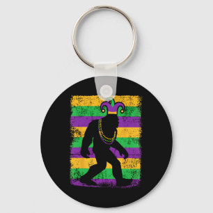 Bigfoot Mardi Gras Sasquatch Funny Men Kids Gift T Key Ring