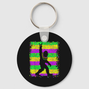 Bigfoot Mardi Gras Sasquatch Funny Men Kids Gift T Key Ring