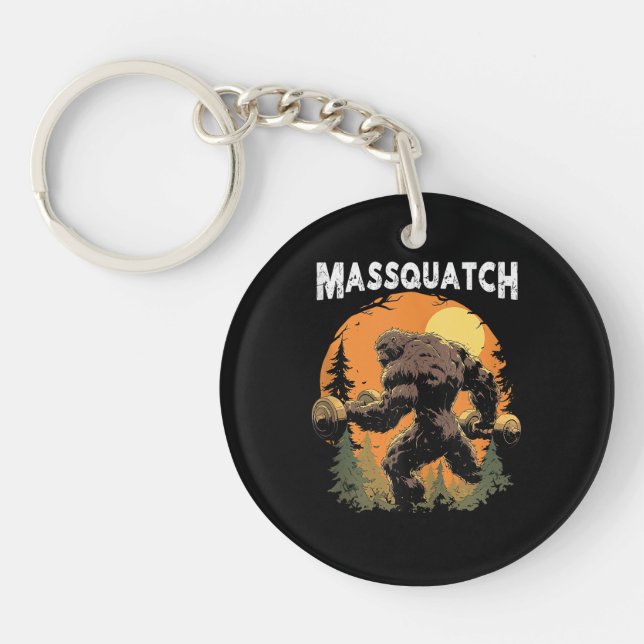 Bigfoot Massquatch Funny  Key Ring (Front)