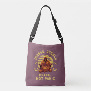 Bigfoot Meditation Peace Not Panic Design Crossbody Bag