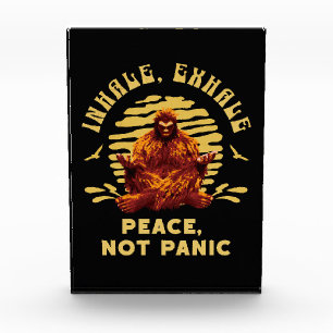 Bigfoot Meditation Peace Not Panic Design Photo Block