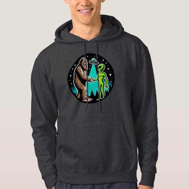 Bigfoot Meets Alien Hoodie (Front)