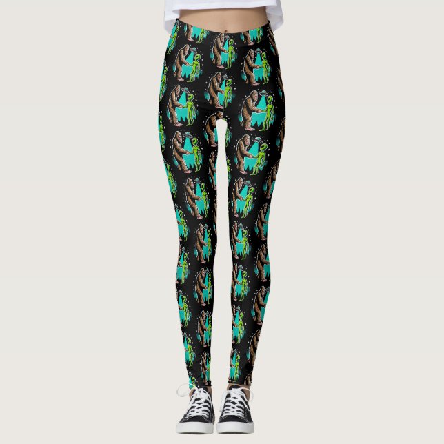 Bigfoot Meets Alien Leggings (Front)