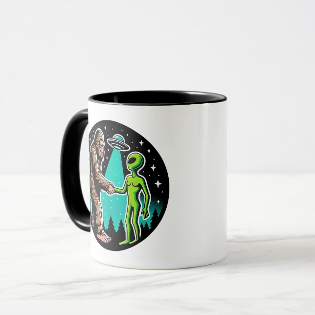 Bigfoot Meets Alien Mug (Front Left)