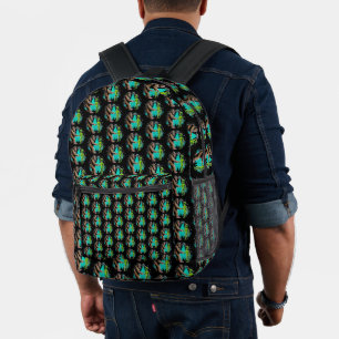 Bigfoot Meets Alien Printed Backpack