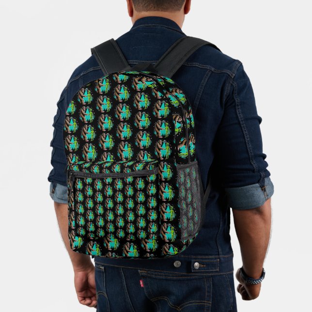 Bigfoot Meets Alien Printed Backpack (Insitu (Model))