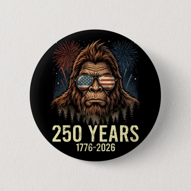 Bigfoot merica firework 4th of july 250 6 cm round badge (Front)