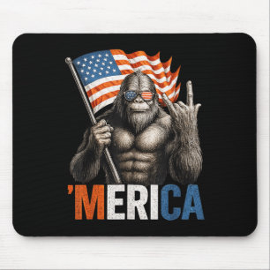 Bigfoot ’merica Patriotic Sasquatch Rocking Americ Mouse Mat