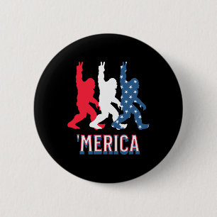 Bigfoot merica Red White Blue Peace Sign 4th Of Ju 6 Cm Round Badge