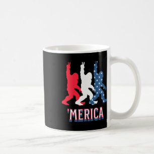 Bigfoot merica Red White Blue Peace Sign 4th Of Ju Coffee Mug