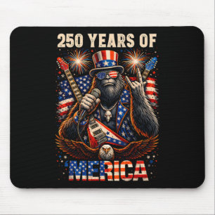 Bigfoot Merica Rock 4th Of July Eagle 250 Annivers Mouse Mat