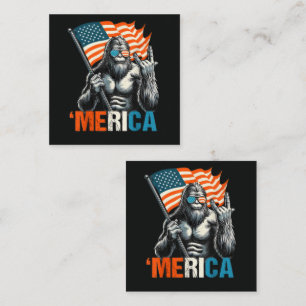 Bigfoot Merica Rock American Flag Enclosure Card