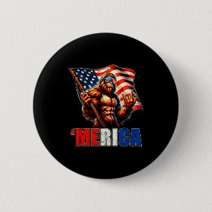 Bigfoot merica rock american flag patriotic 4th of 6 cm round badge