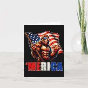 Bigfoot merica rock american flag patriotic 4th of card