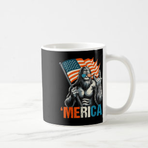 Bigfoot Merica Rock American Flag Patriotic 4th Of Coffee Mug