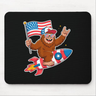 Bigfoot Merica Rock American Flag Patriotic 4th Of Mouse Mat