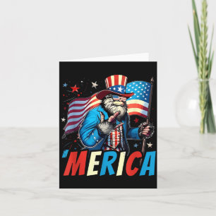 Bigfoot Merica Rock American Flag Sasquatch 4th of Card