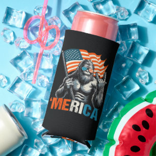 Bigfoot Merica Rock American Flag Seltzer Can Cooler