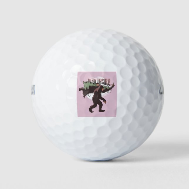 Bigfoot Merry Christmas Golf Balls (Front)