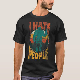 Bigfoot Middle Finger I Hate People Sasquatch Vint T-Shirt