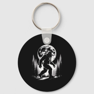 Bigfoot Moonlight Sasquatch Forest Cryptid Outdoor Key Ring