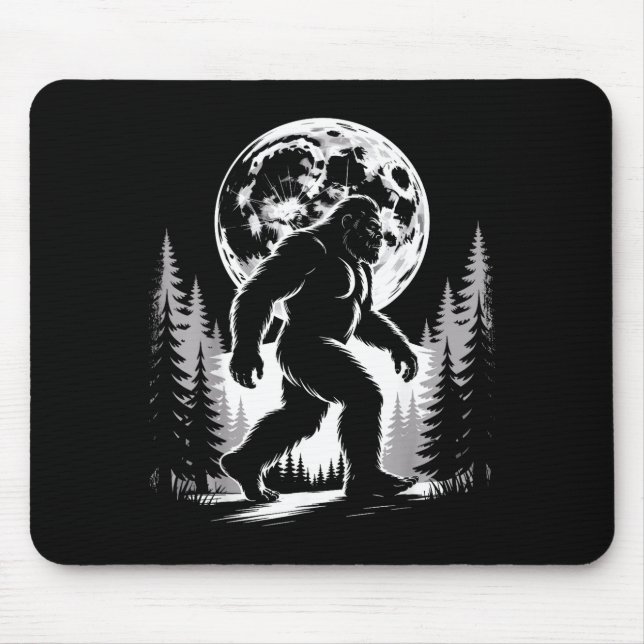 Bigfoot Moonlight Sasquatch Forest Cryptid Outdoor Mouse Mat (Front)