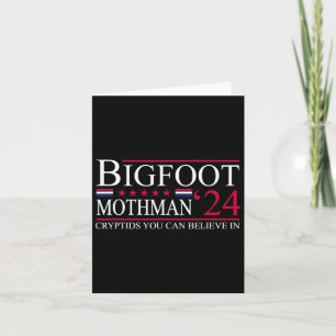 Bigfoot Mothman 2024 President Election Funny Vote Card
