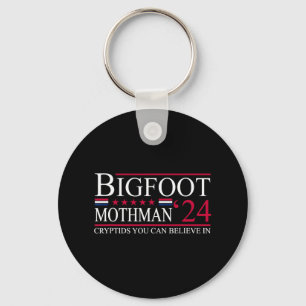 Bigfoot Mothman 2024 President Election Funny Vote Key Ring