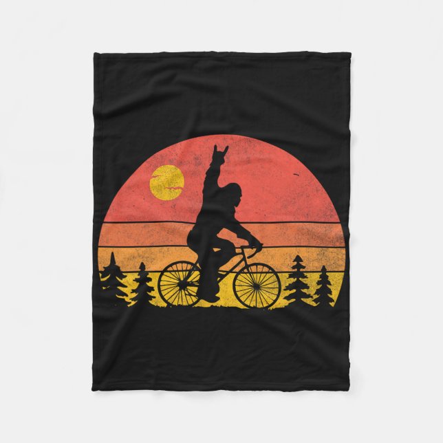 Bigfoot Mountain Bike Funny Mtb Biking Cycling Sas Fleece Blanket (Front)