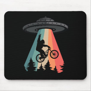 Bigfoot Mountain Bike Ufo Alien Abduction Shirt Fu Mouse Mat
