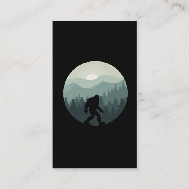 Bigfoot Mountain Forest Sasquatch Fan Business Card (Front)
