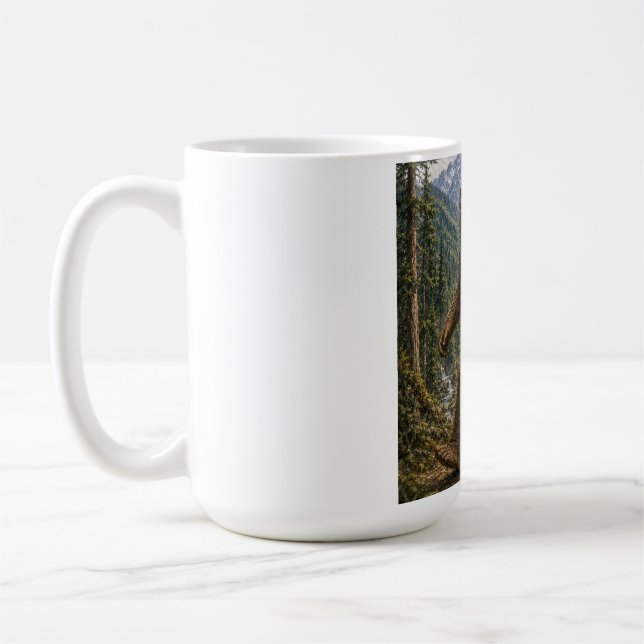 Bigfoot Mountain Forest Walking Design Coffee Mug (Left)