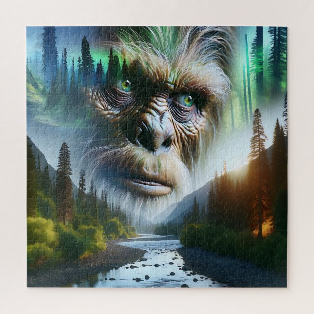Bigfoot, Mountains, River and Forest Jigsaw Puzzle (Vertical)