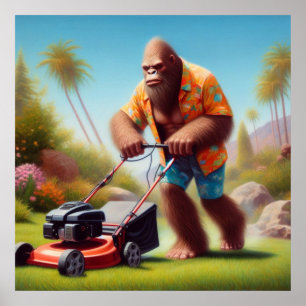 Bigfoot Mowing Poster