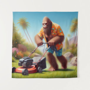 Bigfoot Mowing Tapestry