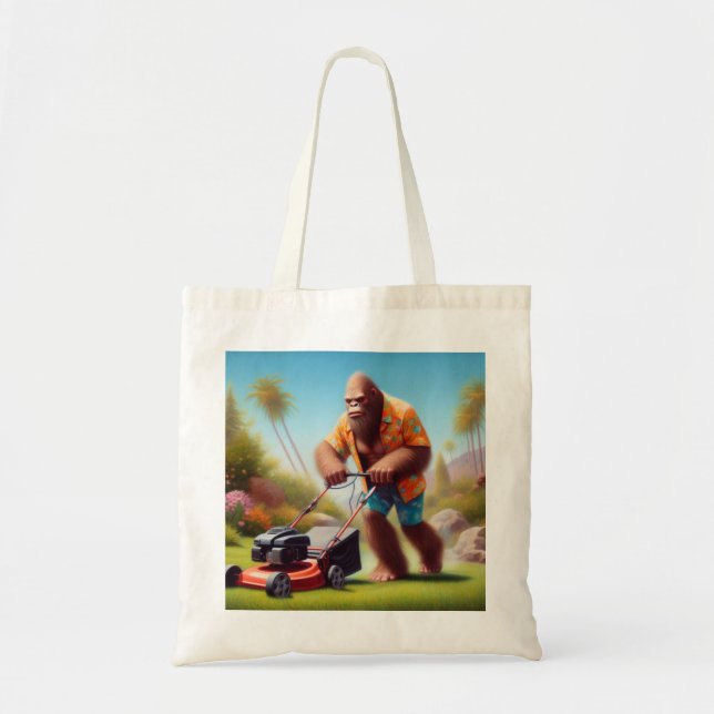 Bigfoot Mowing Tote Bag (Front)