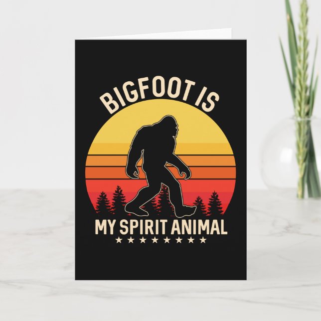 Bigfoot my Spirit Animal | Bigfoot Retro Card (Front)
