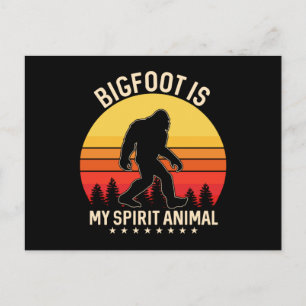 Bigfoot my Spirit Animal   Bigfoot Retro Postcard
