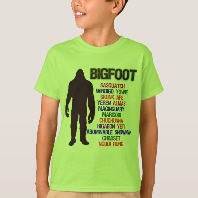 Bigfoot Names T-Shirt (Front)