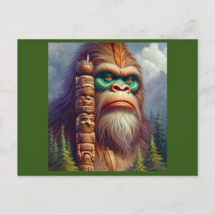 Bigfoot Native American Totem Postcard