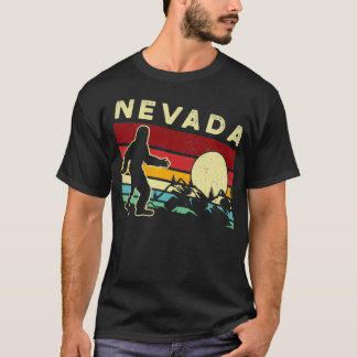 Bigfoot Nevada Retro Vintage Gift Nevada State Sas T-Shirt