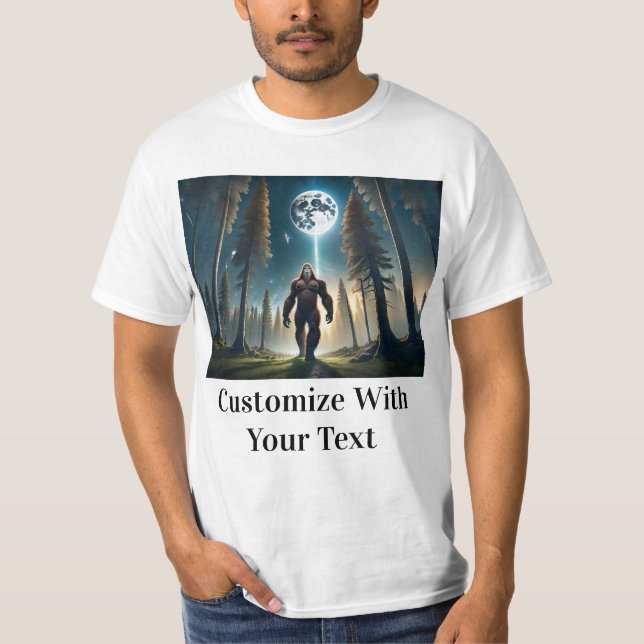 Bigfoot Night Woods Moon T-Shirt (Front)