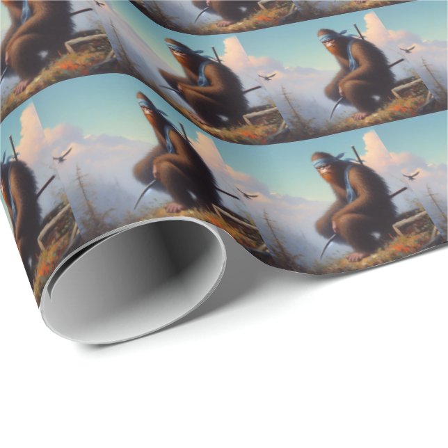 Bigfoot Ninja Wrapping Paper (Roll Corner)