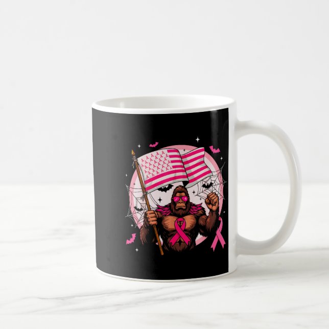 Bigfoot Nk Ribbon Breast Cancer Awareness Month Wo Coffee Mug (Right)