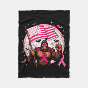 Bigfoot Nk Ribbon Breast Cancer Awareness Month Wo Fleece Blanket