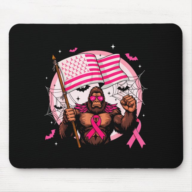 Bigfoot Nk Ribbon Breast Cancer Awareness Month Wo Mouse Mat (Front)